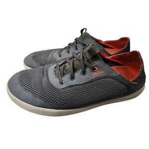 Olukai Moku Pae Gray Lace Up Low Top Casual Slip On Shoes Mens Size 12